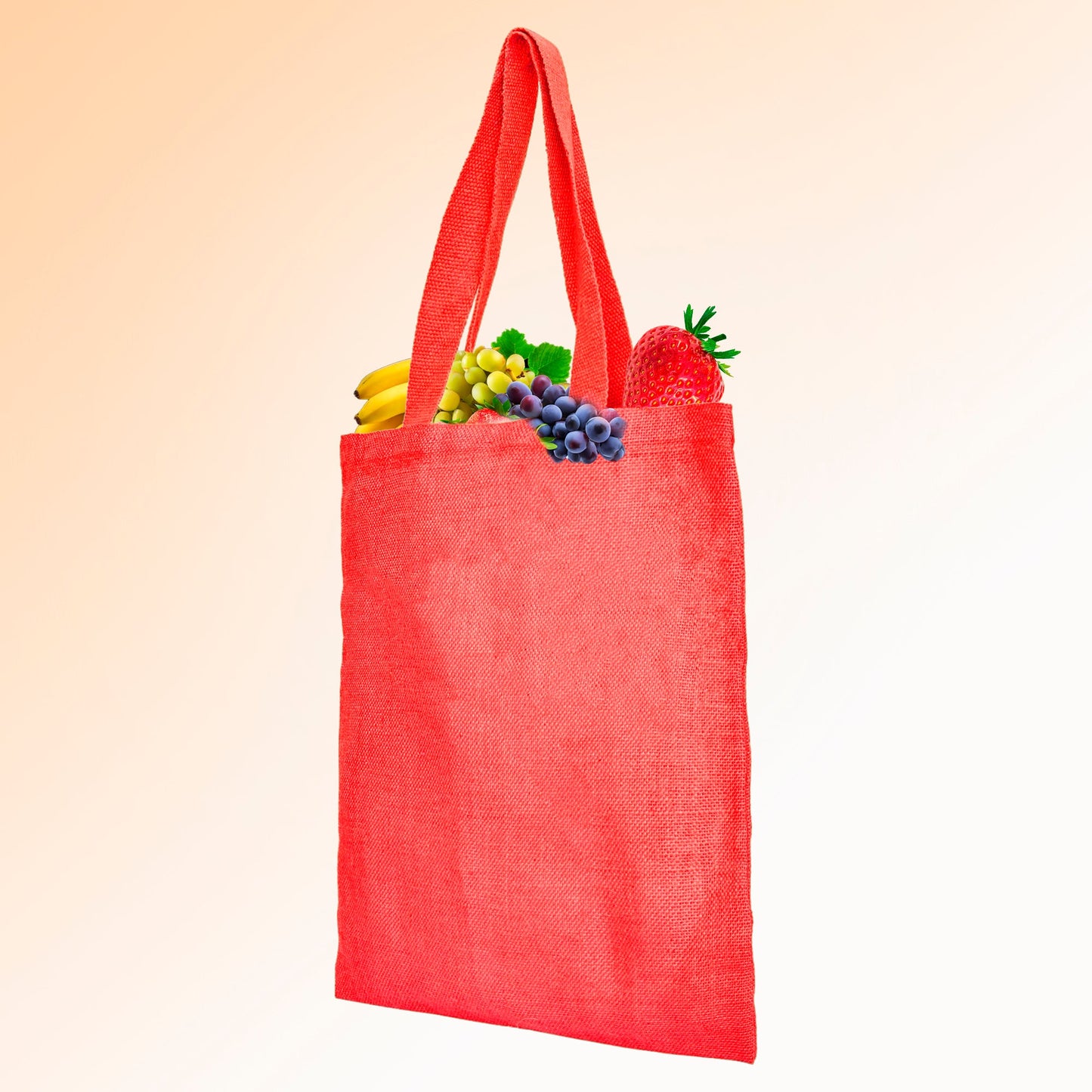 Wholesale Colorful Jute Tote Bags  – Red, Pink, Green & Orange – Reusable for Gifts, Beach, Weddings & Shopping (Set of 4)
