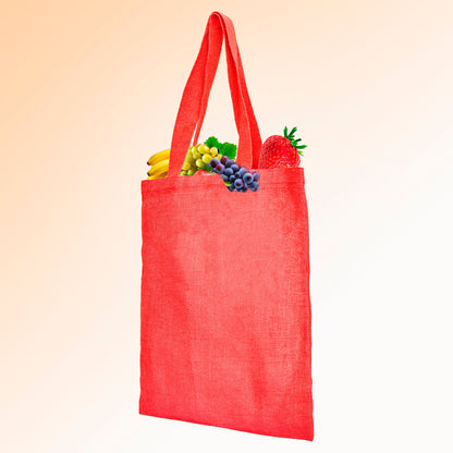 Wholesale Colorful Jute Tote Bags  – Red, Pink, Green & Orange – Reusable for Gifts, Beach, Weddings & Shopping (Set of 4)