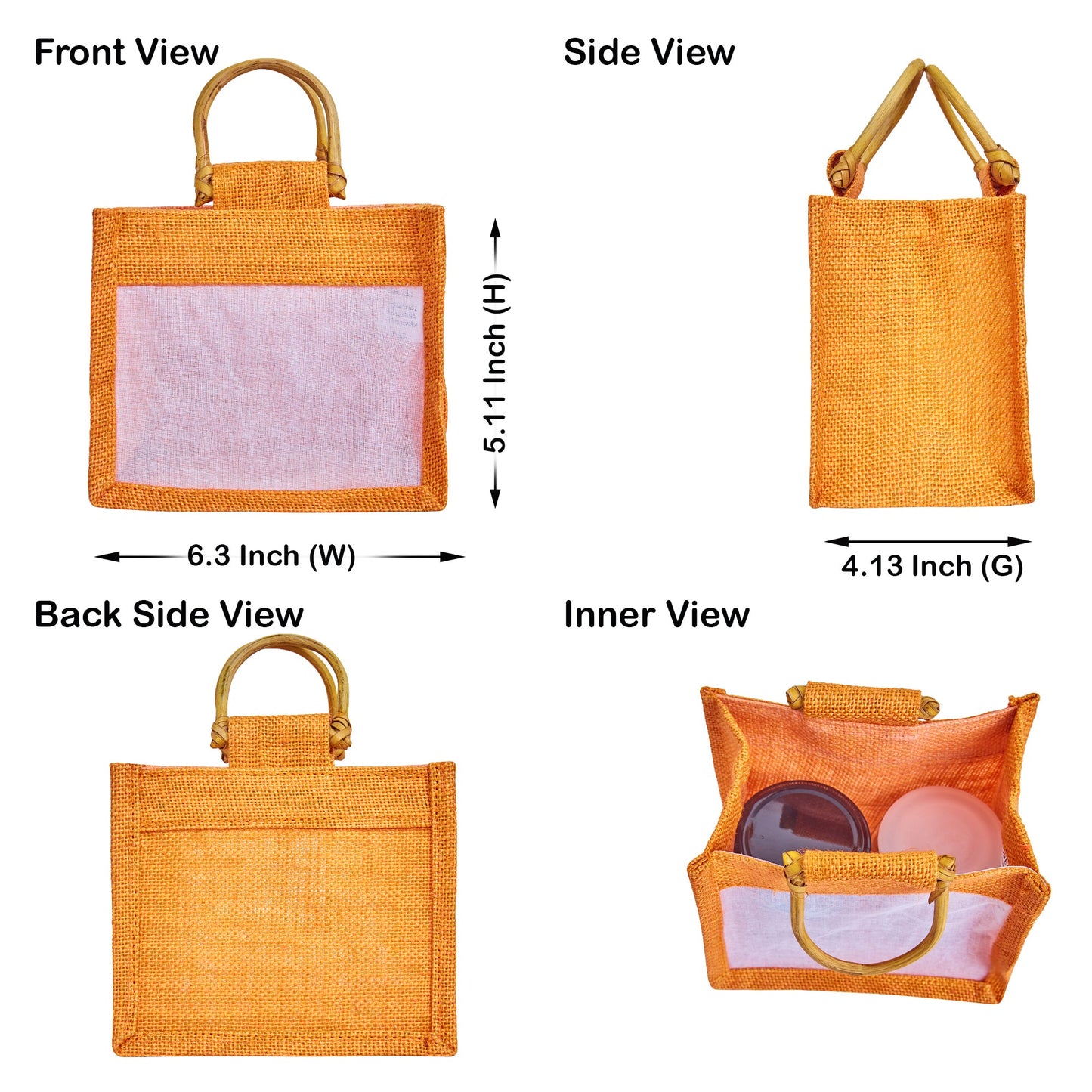 Wholesale Colourful Burlap Jute Gift Bags with Organza for Party Favours & Events (Packs of 7)