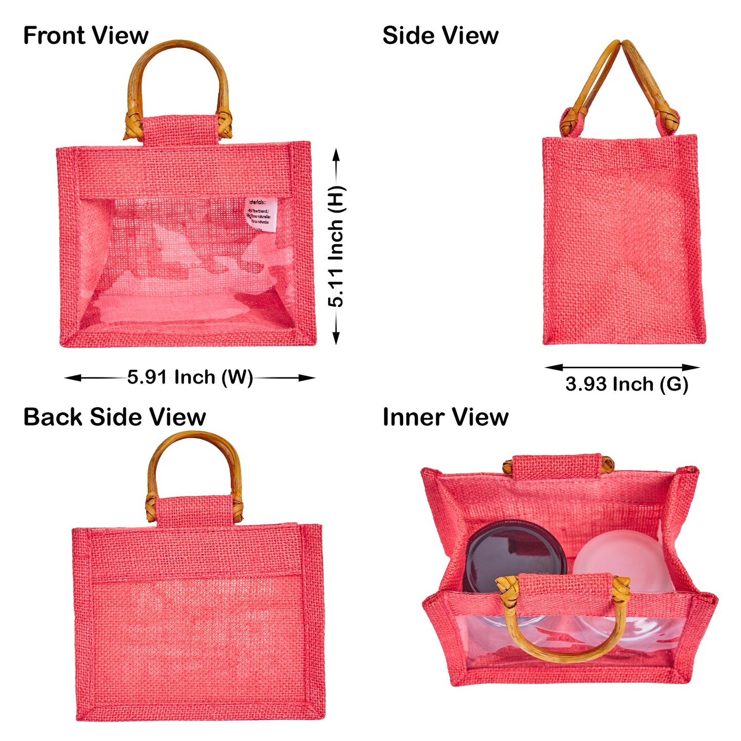 Wholesale Reusable Colourful Burlap Jute Gift Bags for Party Favours & Events (7 PCS)