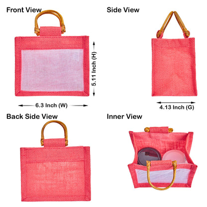 Wholesale Colourful Burlap Jute Gift Bags with Organza for Party Favours & Events (Packs of 7)