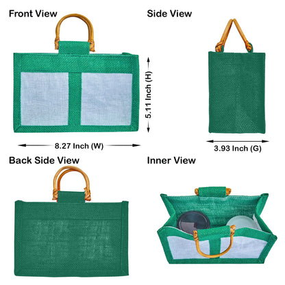 Wholesale Eco-Friendly Coloured Burlap Jute Gift Bags with Organza  (Packs of 7)