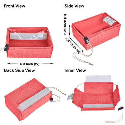Wholesale Eco-Friendly Coloured Burlap Jute Gift Boxes with PVC Window for Events(Packs of 7)