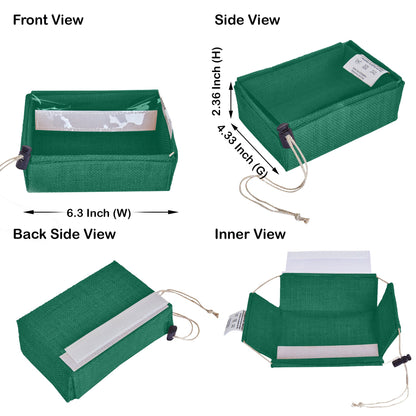 Wholesale Eco-Friendly Coloured Burlap Jute Gift Boxes with PVC Window for Events(Packs of 7)