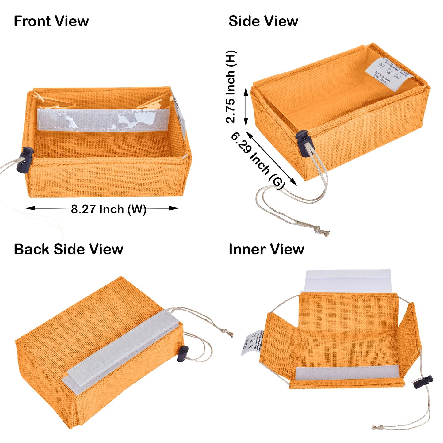 Wholesale Reusable Coloured Burlap Jute Gift Boxes with PVC Window forParty gift (Packs of 7)