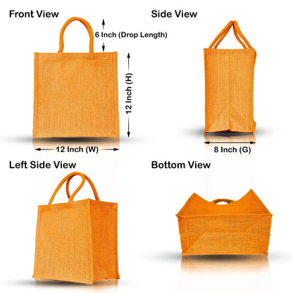 Wholesale Jute Promotional Shopping Bags – Red, Pink, Green & Orange for Gifts, Promotions & More (Packs of 4)