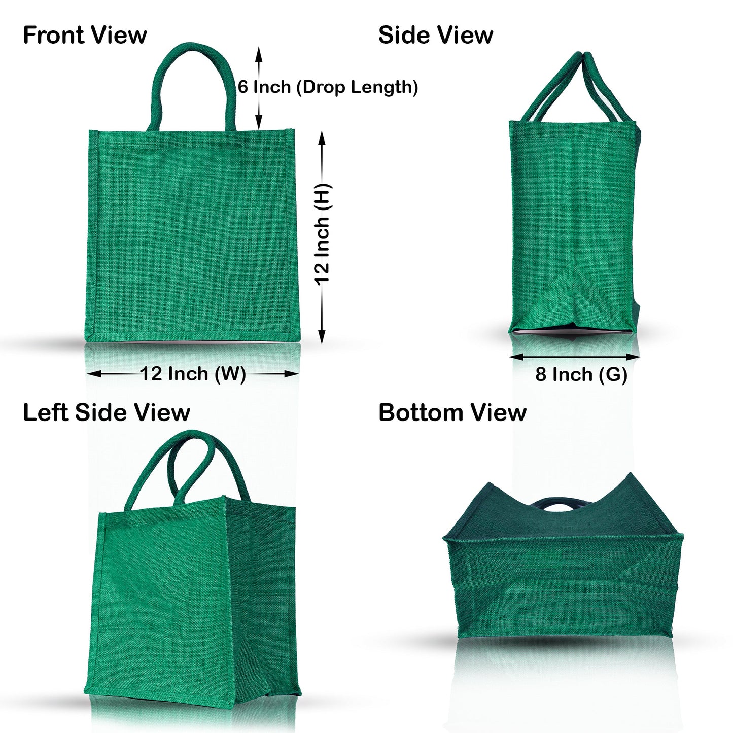 Wholesale Jute Promotional Shopping Bags – Red, Pink, Green & Orange for Gifts, Promotions & More (Packs of 4)