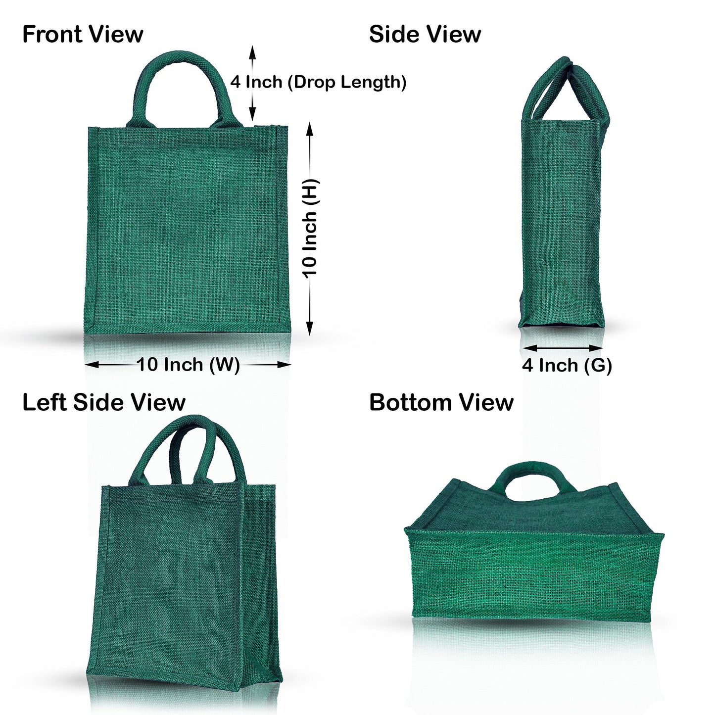 Jute Shopping Bags Wholesale – Reusable Burlap Totes for Beach, Grocery, Gifts, Party Favors & Daily Use (Packs of 4)