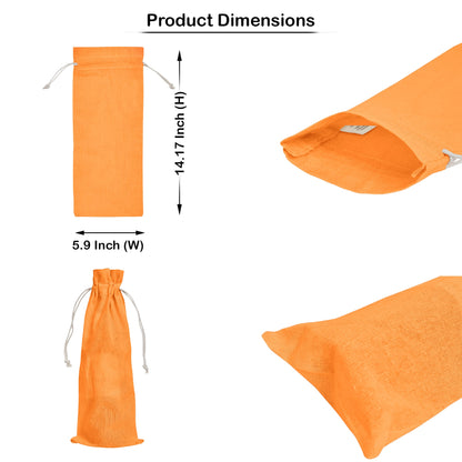 Wholesale Cotton Wine Bottle Gift Bags –Drawstring Pouches Gifting, Parties, Weddings, Christmas, New Year & Holidays (6 Pack)