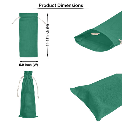 Wholesale Cotton Wine Bottle Gift Bags –Drawstring Pouches Gifting, Parties, Weddings, Christmas, New Year & Holidays (6 Pack)