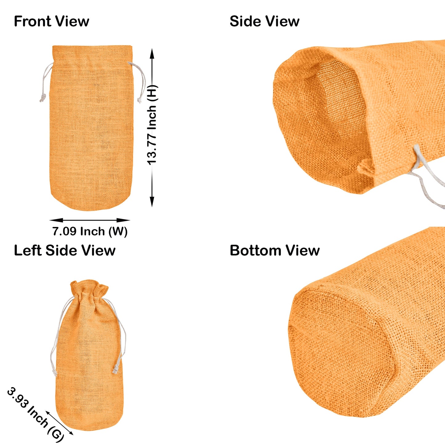 Wholesale Coloured Jute Wine Bottle Gift Pouches – Burlap Bags for Weddings & Celebrations (Set of 7)