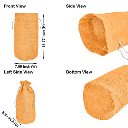 Wholesale Coloured Jute Wine Bottle Gift Pouches – Burlap Bags for Weddings & Celebrations (Set of 7)
