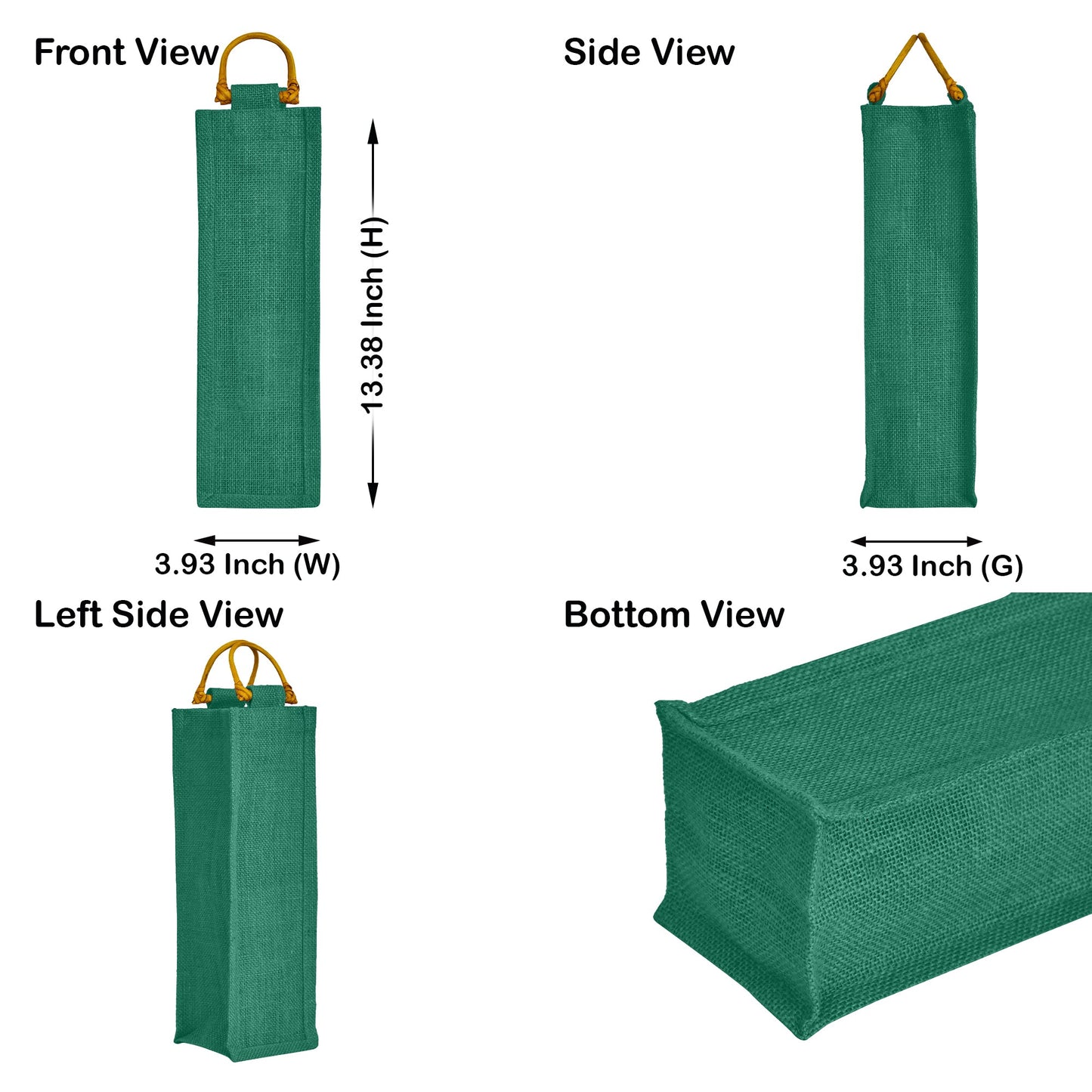 Wholesale Coloured Jute Wine Bottle Bags with Cane Handles – For Events & Gifting (Pack of 7)