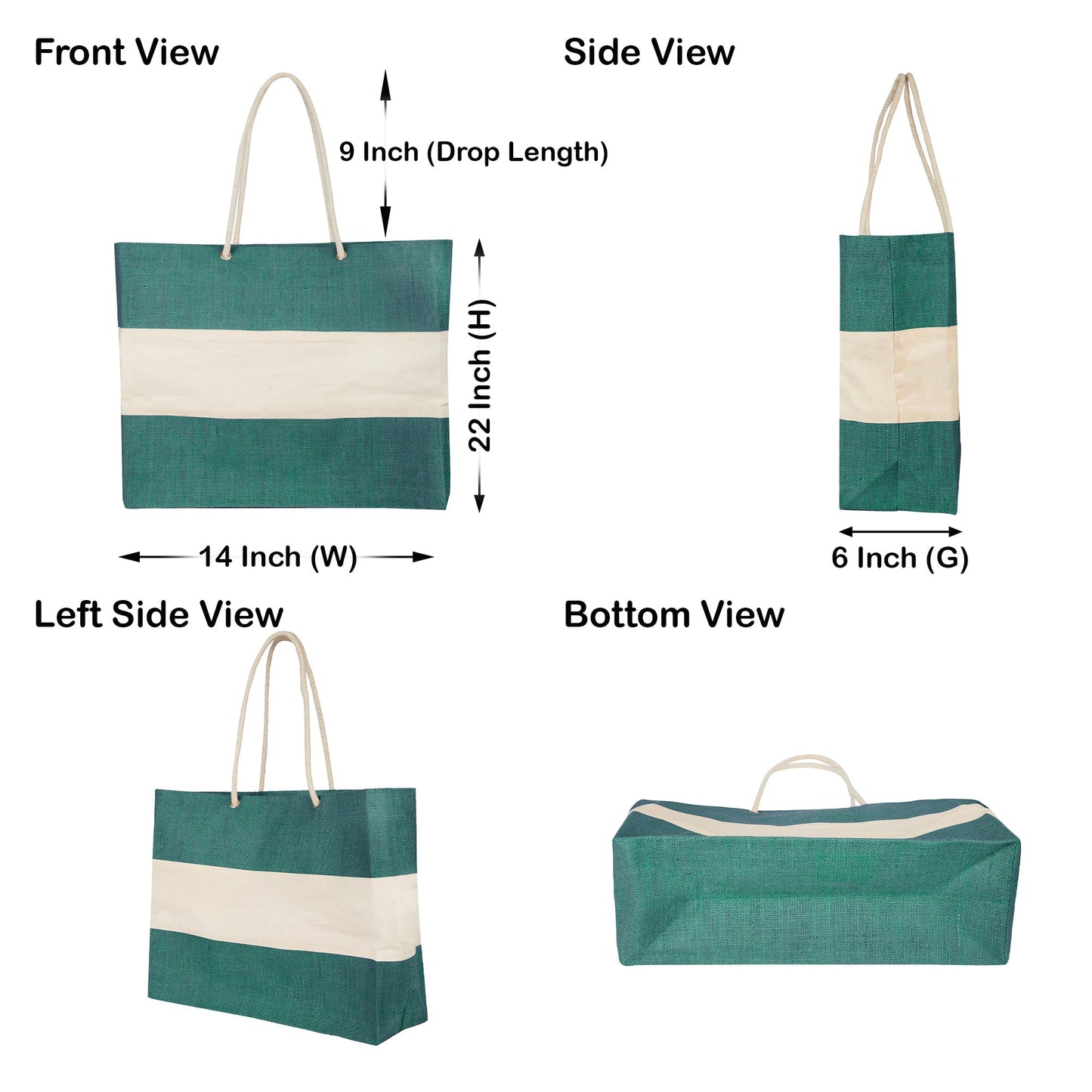 Wholesale Sustainable Coloured Jute Bags with Rope Handles – Reusable for Shopping, Promotional & Gifting (packs of 4)