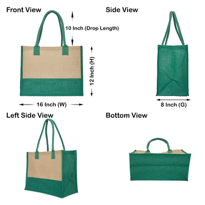 Jute Tote Bags for Wholesale – Red, Pink, Green & Orange – Burlap Bags for Shopping, Gifting & Everyday Use (Set of 4)