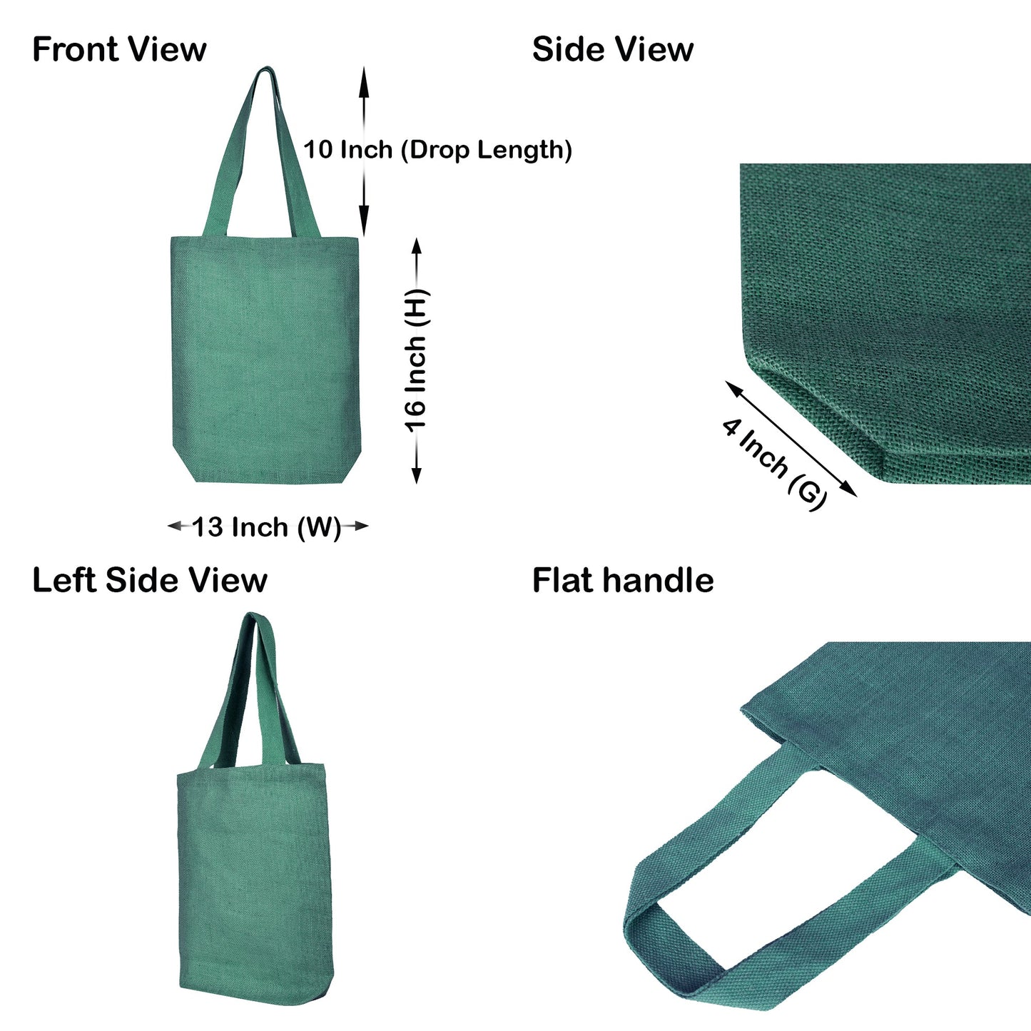 Wholesale Jute Bags for Corporate Events – Red, Pink, Green & Orange – Reusable Burlap Totes for Events & Weddings (Set of 4)