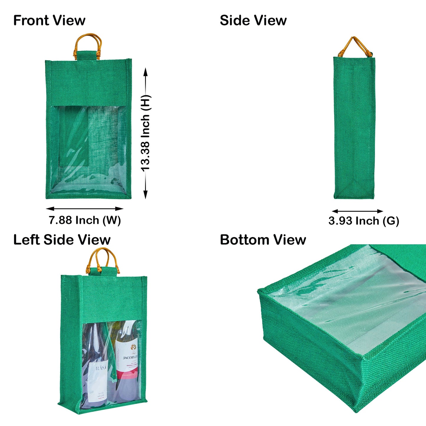 Wholesale Reusable 2-Bottle Colored Wine Tote Bags – Weddings, Birthdays, Christmas, & Special Occasions (Packs of 6)