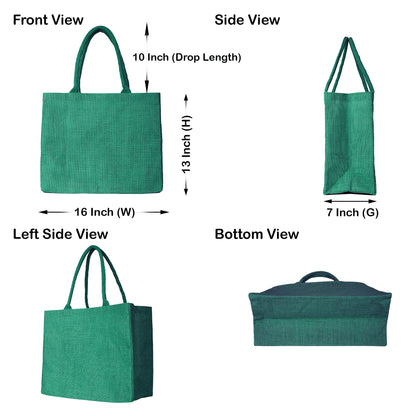 Wholesale Stylish Jute & Burlap Shopping Bags in Red, Pink, Green & Orange – Ideal for Gifting, Weddings & More (Pack of 4)