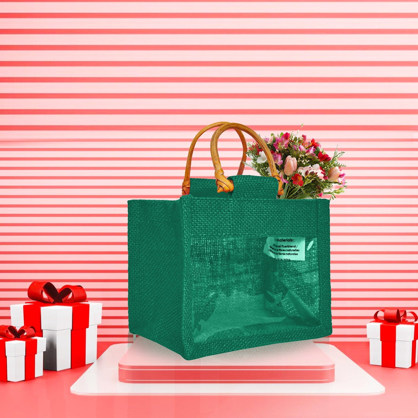 Wholesale Reusable Colourful Burlap Jute Gift Bags for Party Favours & Events (7 PCS)