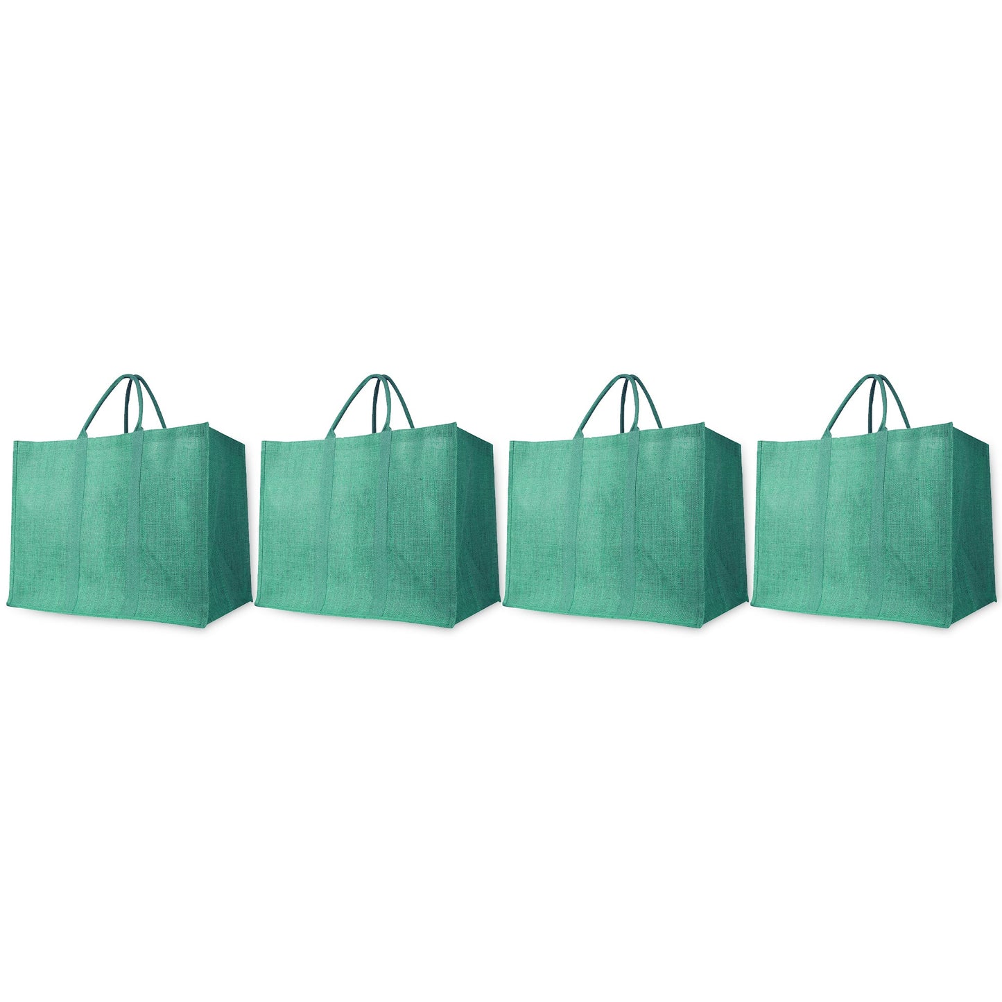 Wholesale Environmentally Friendly Jute Shopping Bags – Red, Pink, Green & Orange Burlap Totes (Pack of 4)
