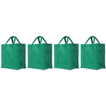Colorful Jute Tote Bags – Wholesale Reusable Burlap Gift Bags for Shopping & Weddings (Set of 4)