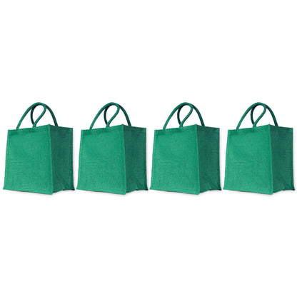 Wholesale Jute Promotional Shopping Bags – Red, Pink, Green & Orange for Gifts, Promotions & More (Packs of 4)