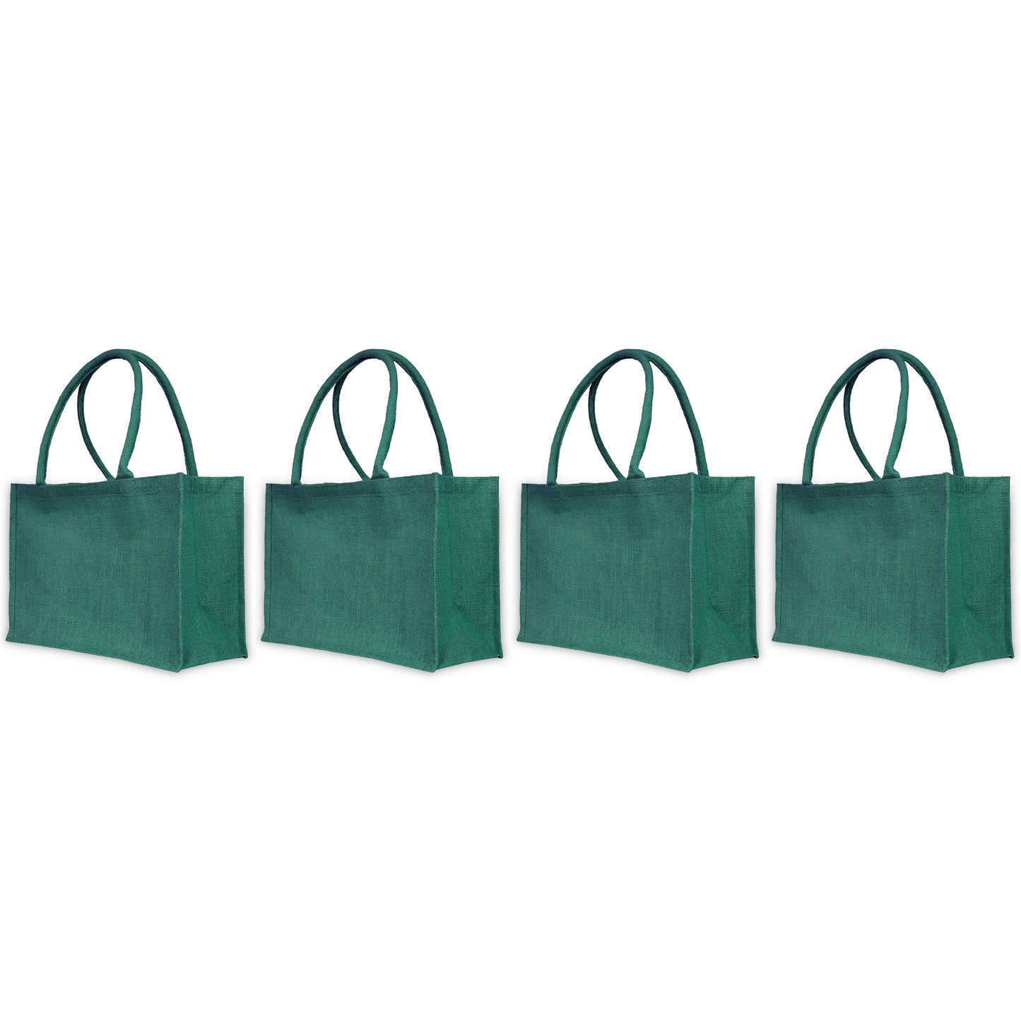 Jute Wholesale Tote Bags – Ideal for Christmas Gifts, Weddings & Shopping – Deep Red, Pink, Green & Orange (Set of 4)