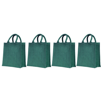 Jute Shopping Bags Wholesale – Reusable Burlap Totes for Beach, Grocery, Gifts, Party Favors & Daily Use (Packs of 4)