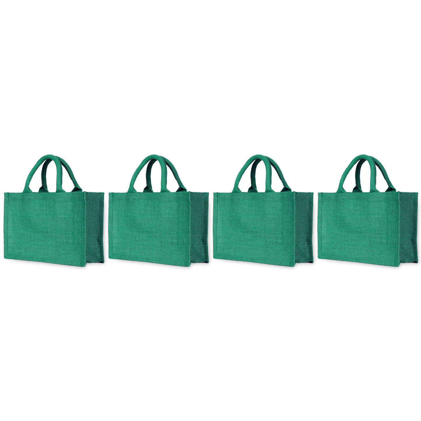 Colorful Wholesale Burlap Shopping Totes for Promotions, Holidays, Weddings, Travel & Everyday Use (Set of 4)