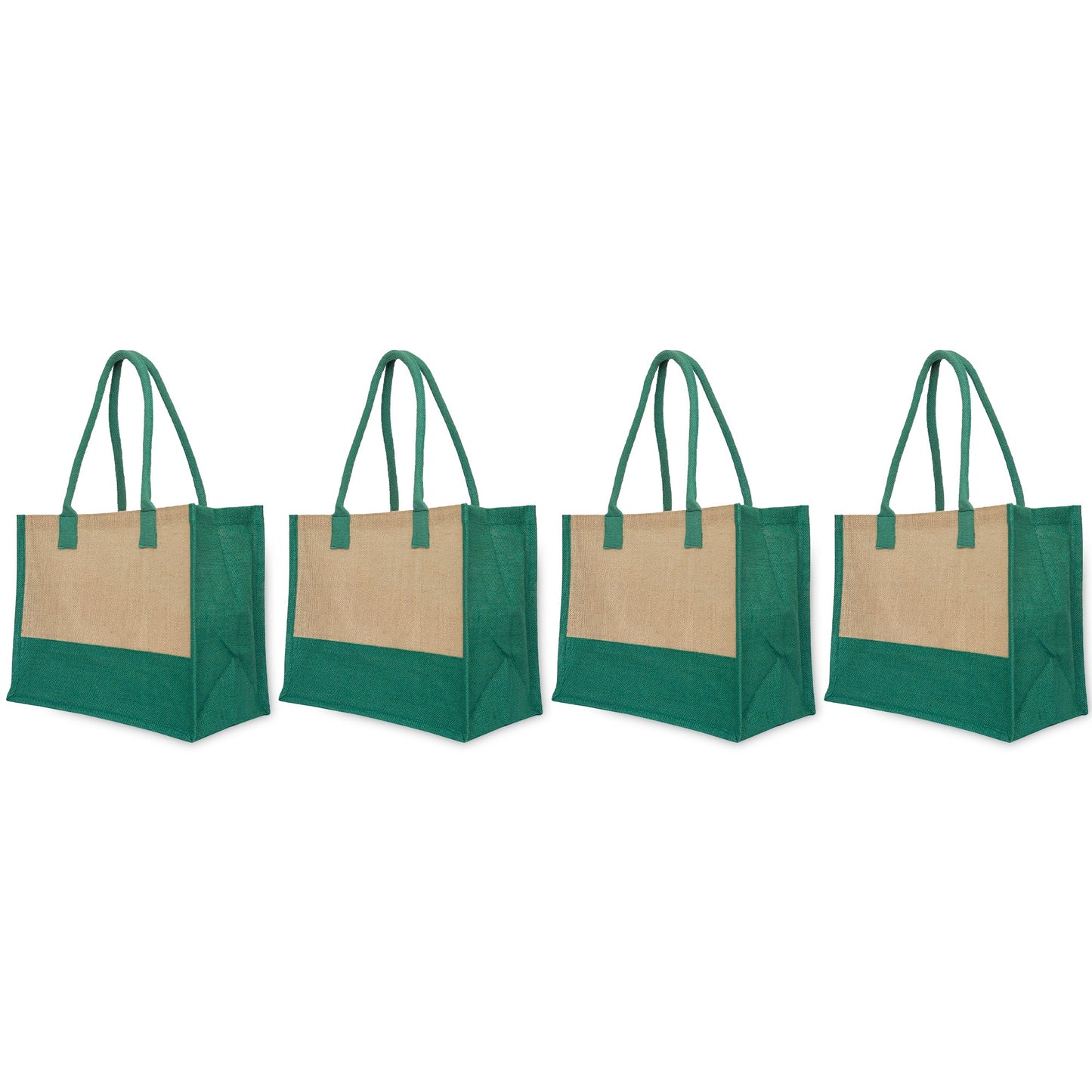 Jute Tote Bags for Wholesale – Red, Pink, Green & Orange – Burlap Bags for Shopping, Gifting & Everyday Use (Set of 4)
