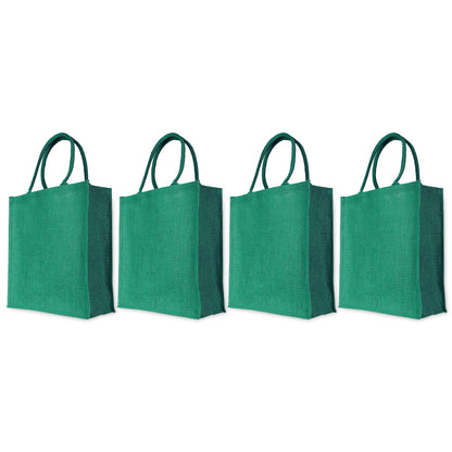 Wholesale Jute Shopping Bags – Colourful Reusable Burlap Totes for Gifting, Promotions & Daily Use (Pack of 4)