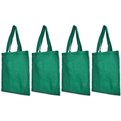 Wholesale Colorful Jute Tote Bags  – Red, Pink, Green & Orange – Reusable for Gifts, Beach, Weddings & Shopping (Set of 4)