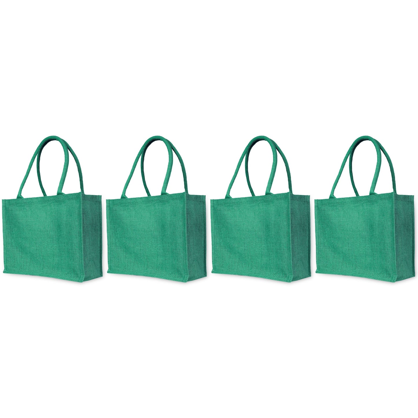 Jute Tote Bags for Wholesale – Shopping, Gifting, Weddings, Travel & Promotional Use – Deep Red, Pink, Green & Orange (Set of 4)