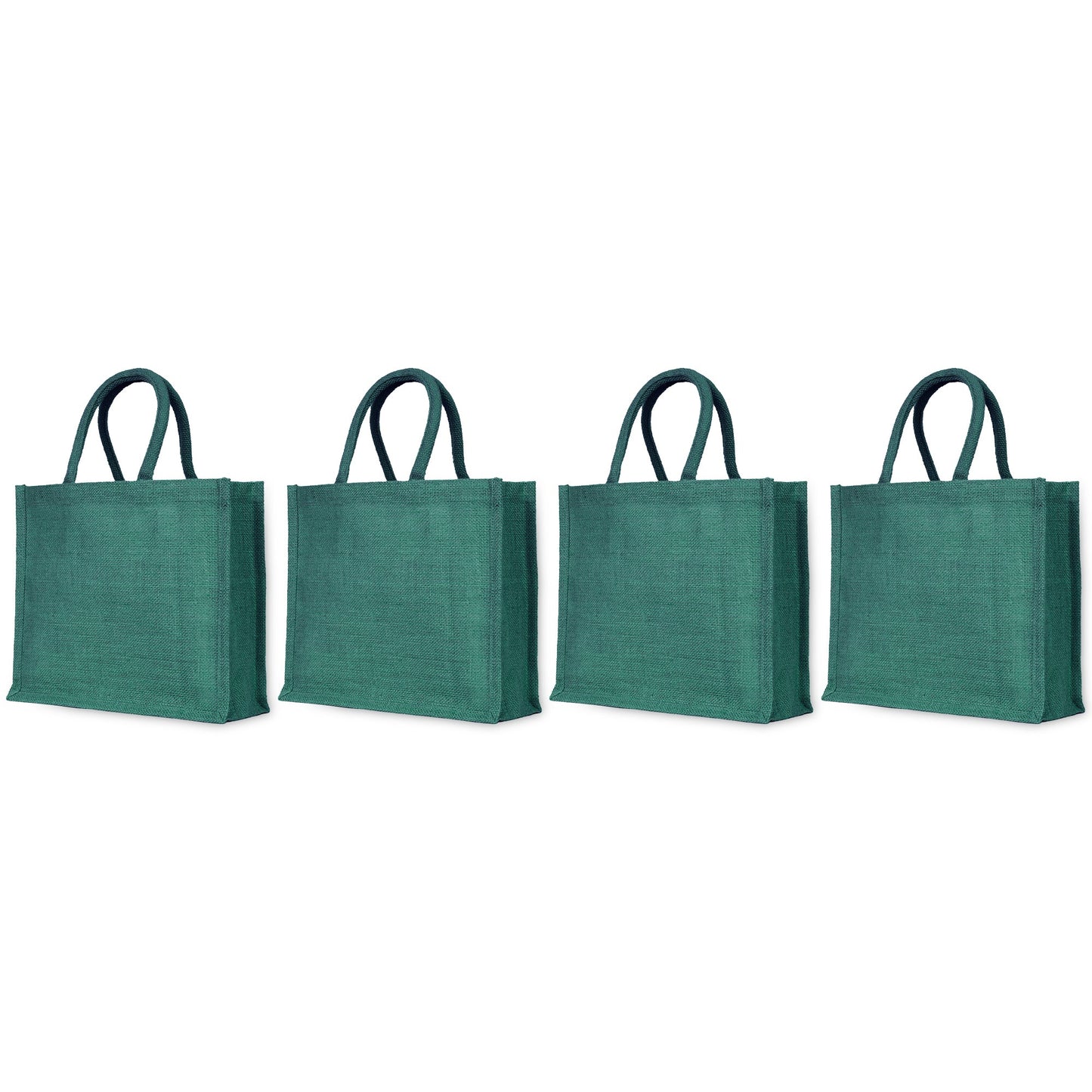 Jute Burlap Wholesale Shopping Bags in Red, Pink, Green & Orange – Perfect for Thanksgiving, Weddings, Travel & more (Set of 4)
