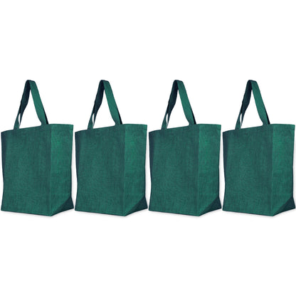 Wholesale Jute Tote Shoulder Bags – Shopping, Weddings, Promotional, Travel & DIY Gift Bags (Packs of 4)