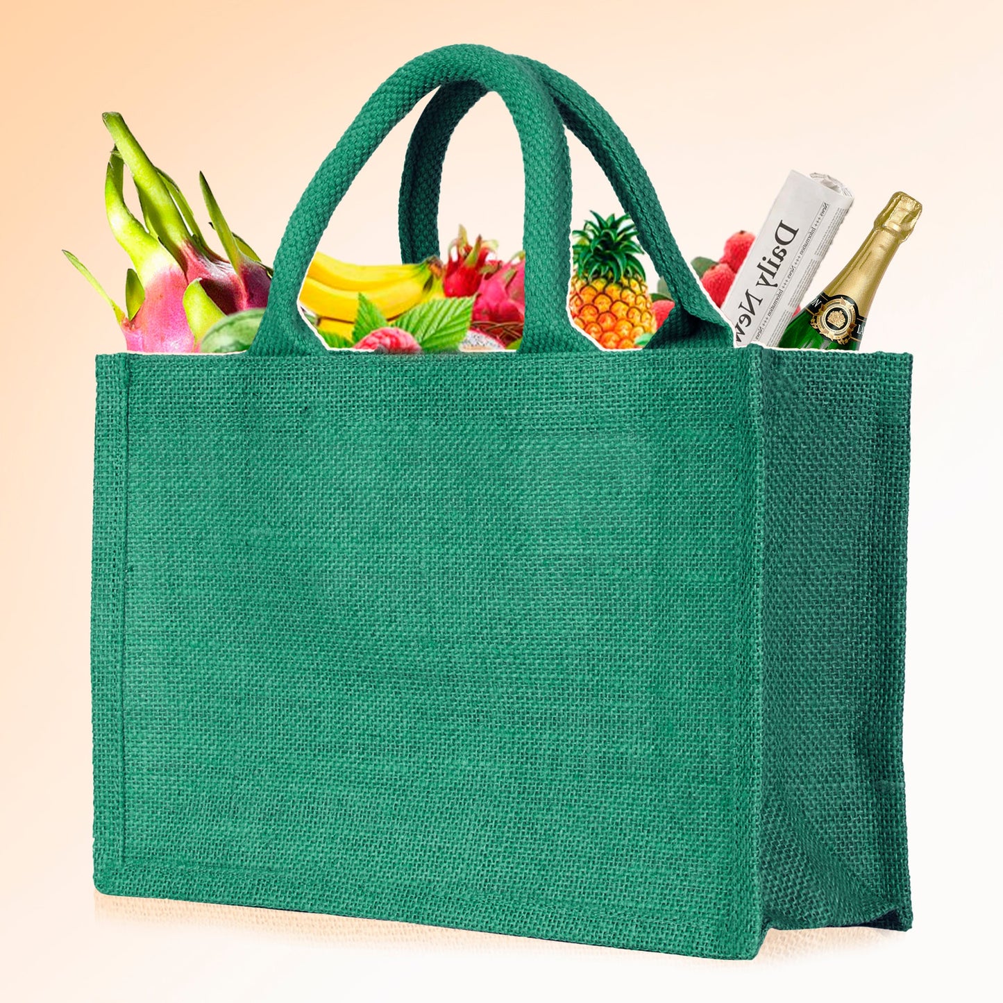 Colorful Wholesale Burlap Shopping Totes for Promotions, Holidays, Weddings, Travel & Everyday Use (Set of 4)
