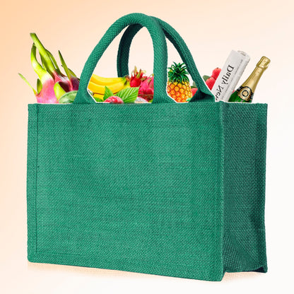 Colorful Wholesale Burlap Shopping Totes for Promotions, Holidays, Weddings, Travel & Everyday Use (Set of 4)