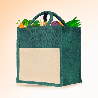 Jute Shopping Bags in Red, Green, Orange & Pink – Wholesale Burlap Totes for Weddings, Holidays & Daily Use (Set of 4)