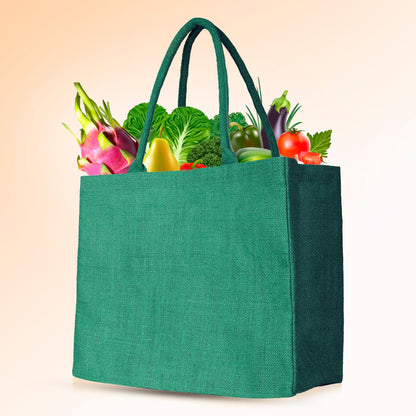 Wholesale Stylish Jute & Burlap Shopping Bags in Red, Pink, Green & Orange – Ideal for Gifting, Weddings & More (Pack of 4)