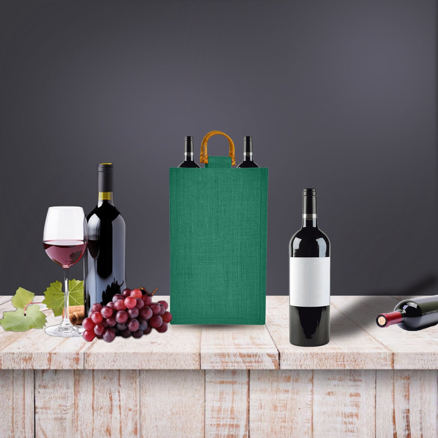 Coloured Jute Wine Burlap Gift Bags – Reusable 2-Bottle Wholesale Tote Bags, Gifting, Weddings, Parties & Holidays (Packs of 6)