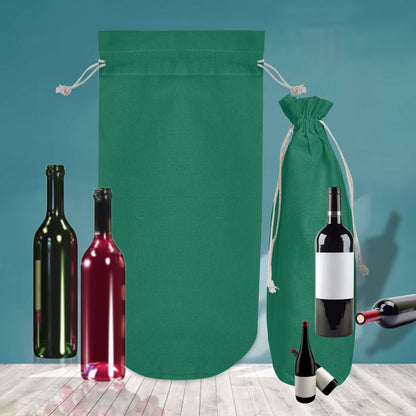 Wholesale Coloured Jute Wine Gift Pouches – Reusable Bottle Covers for Weddings & Christmas (Set of 6)