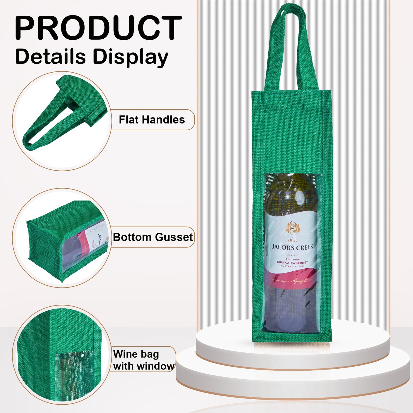 Reusable Jute Wine Gift Bags – Coloured Bottle Bags for Celebrations & Events, Wholesale (Pack of 6)