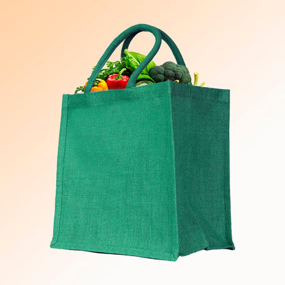 Wholesale Jute Promotional Shopping Bags – Red, Pink, Green & Orange for Gifts, Promotions & More (Packs of 4)