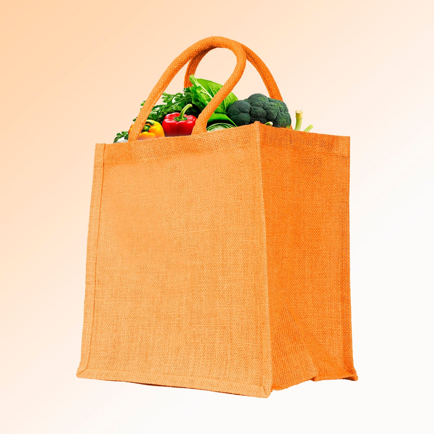 Wholesale Jute Promotional Shopping Bags – Red, Pink, Green & Orange for Gifts, Promotions & More (Packs of 4)