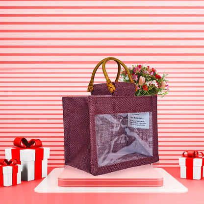 Wholesale Reusable Colourful Burlap Jute Gift Bags for Party Favours & Events (7 PCS)