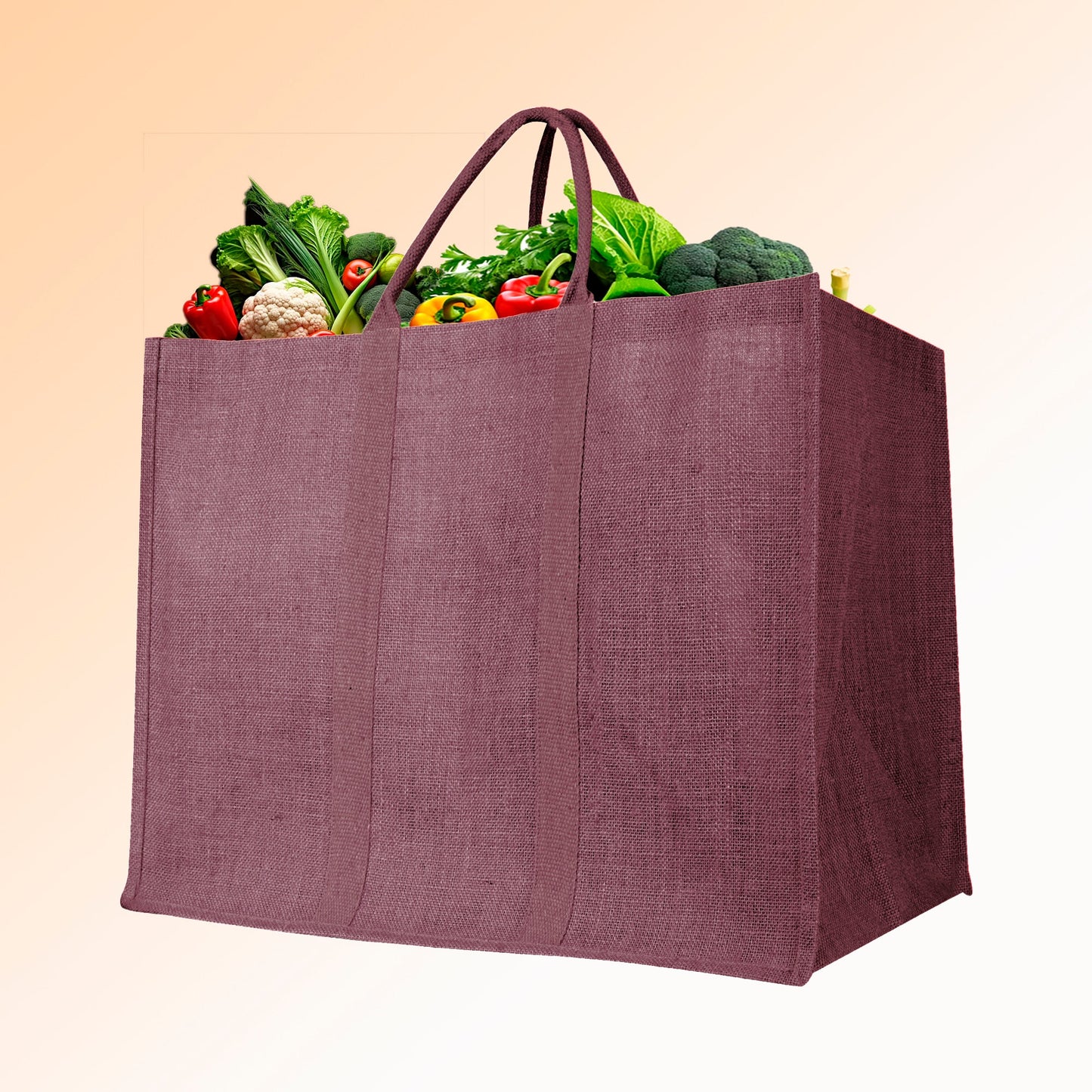 Wholesale Environmentally Friendly Jute Shopping Bags – Red, Pink, Green & Orange Burlap Totes (Pack of 4)