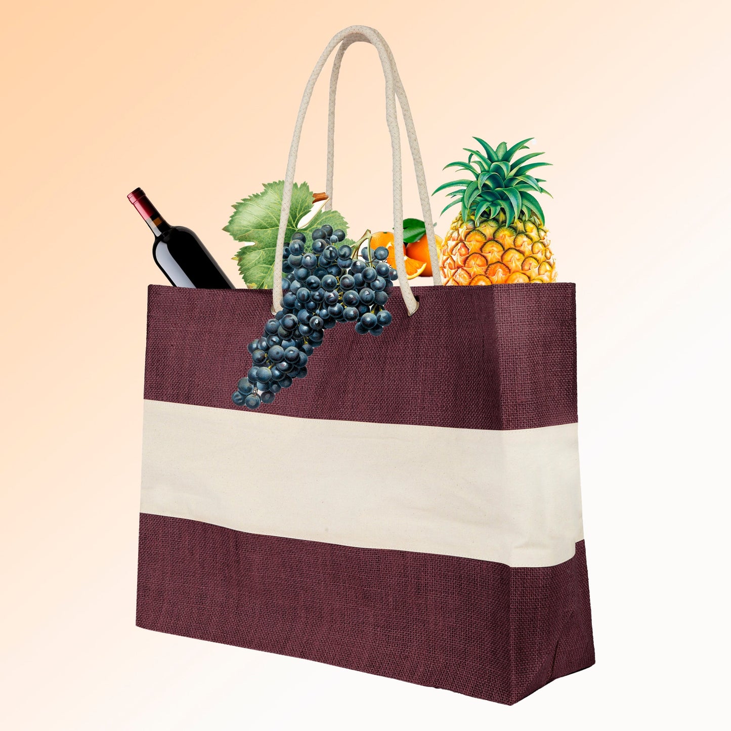 Wholesale Sustainable Coloured Jute Bags with Rope Handles – Reusable for Shopping, Promotional & Gifting (packs of 4)