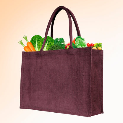 Jute Wholesale Tote Bags – Ideal for Christmas Gifts, Weddings & Shopping – Deep Red, Pink, Green & Orange (Set of 4)