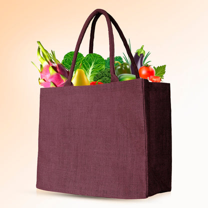 Wholesale Stylish Jute & Burlap Shopping Bags in Red, Pink, Green & Orange – Ideal for Gifting, Weddings & More (Pack of 4)