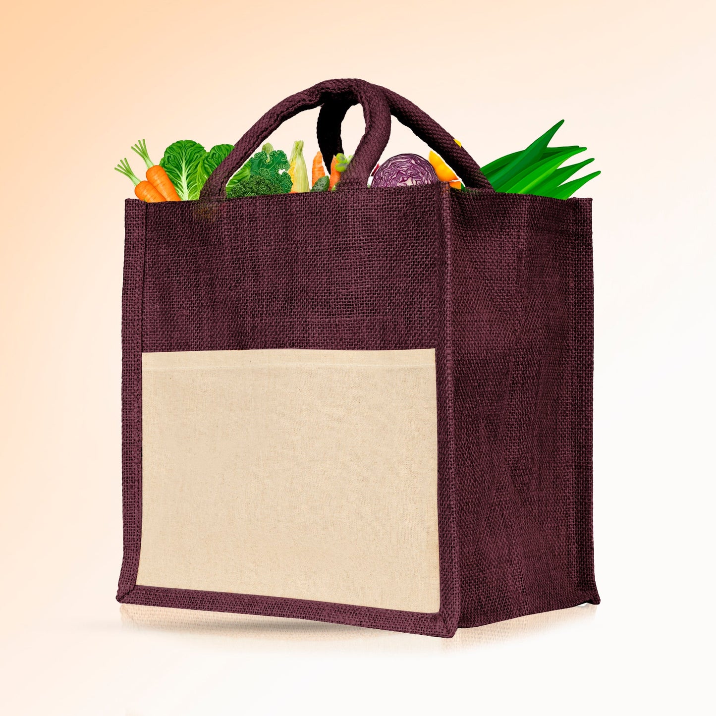 Jute Shopping Bags in Red, Green, Orange & Pink – Wholesale Burlap Totes for Weddings, Holidays & Daily Use (Set of 4)